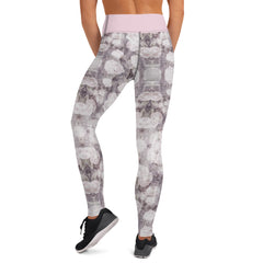 Violette Blumen Yoga-Leggings