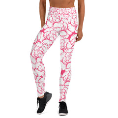 Pinke Rosen Yoga-Leggings