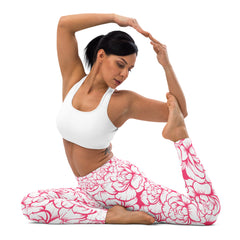 Pinke Rosen Yoga-Leggings