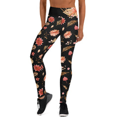 Herbstblumen-Yoga-Leggings