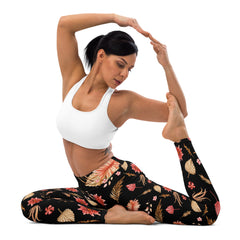 Herbstblumen-Yoga-Leggings