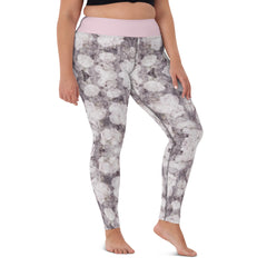 Violette Blumen Yoga-Leggings