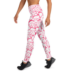 Pinke Rosen Yoga-Leggings