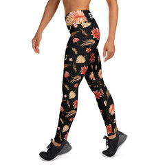 Herbstblumen-Yoga-Leggings