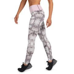 Violette Blumen Yoga-Leggings