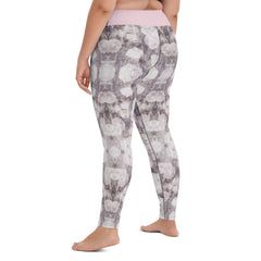 Violette Blumen Yoga-Leggings