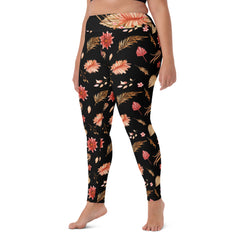 Herbstblumen-Yoga-Leggings