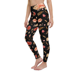 Herbstblumen-Yoga-Leggings