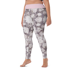 Violette Blumen Yoga-Leggings