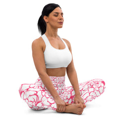 Pinke Rosen Yoga-Leggings