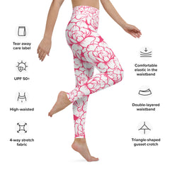 Pinke Rosen Yoga-Leggings