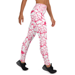 Pinke Rosen Yoga-Leggings