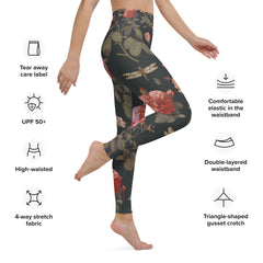 Dunkle Rosen Yoga-Leggings