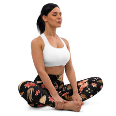 Herbstblumen-Yoga-Leggings