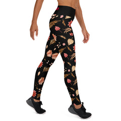 Herbstblumen-Yoga-Leggings