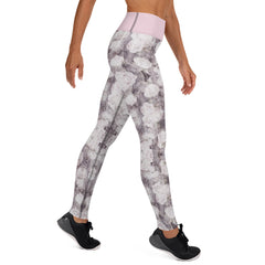 Violette Blumen Yoga-Leggings