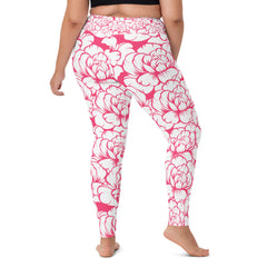 Pinke Rosen Yoga-Leggings