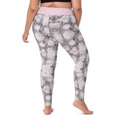 Violette Blumen Yoga-Leggings