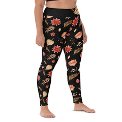 Herbstblumen-Yoga-Leggings