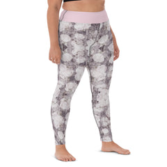 Violette Blumen Yoga-Leggings