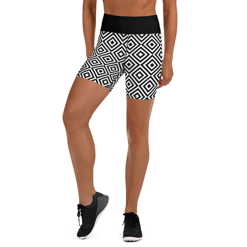 Geometric Line Yoga-Shorts