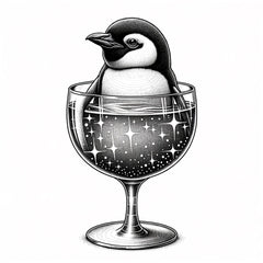 Party Pinguin  mit Glitzer Effekt