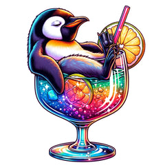 Party Pinguin  mit Glitzer Effekt