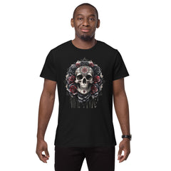 Art Line- Gothic Schädel-Herren-T-Shirt aus Premium-Baumwolle