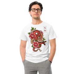 Schlangen Tattoo-T-Shirt aus Premium-Baumwolle