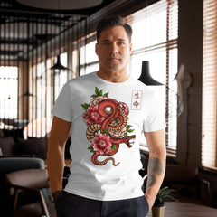 Schlangen Tattoo-T-Shirt aus Premium-Baumwolle