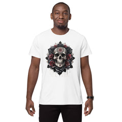 Art Line- Gothic Schädel-Herren-T-Shirt aus Premium-Baumwolle