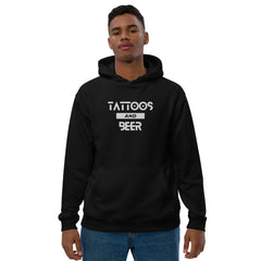 Black Line -Gestickter Tattoos and Beer Bio Kapuzenpullover (recycled)