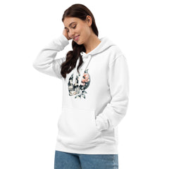 Art Line- Schädel mit Blume- Bio Kapuzenpullover