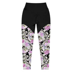 Schädel mit Blumen -Sport-Leggings