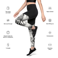 Pinselstrich Muster-Sport-Leggings