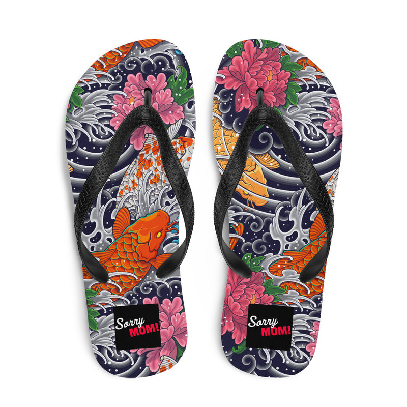 Japanisches Tattoomuster - Koi Fisch -Flip-Flops