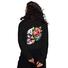 Art Line-Schädel Blumen- Bio-Raglan-Pullover