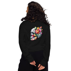 Art Line- Schädel mit Blume Bio-Raglan-Pullover