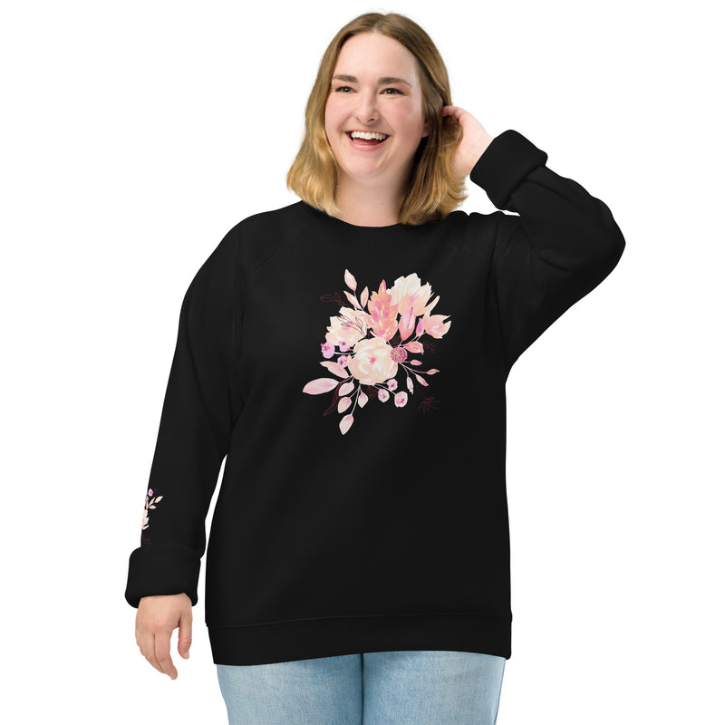 Blumen Bio-Raglan-Pullover