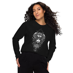 Rockstar Line-Wolfsfrau Bio-Raglan-Pullover