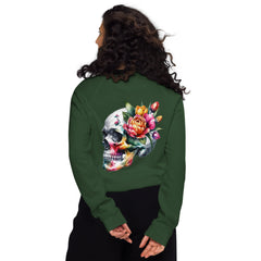 Art Line-Schädel Blumen- Bio-Raglan-Pullover