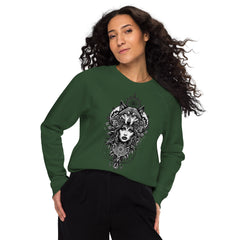 Rockstar Line-Wolfsfrau Bio-Raglan-Pullover