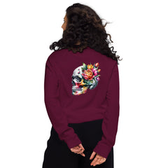 Art Line- Schädel mit Blume Bio-Raglan-Pullover