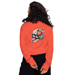 Art Line- Schädel mit Blume Bio-Raglan-Pullover