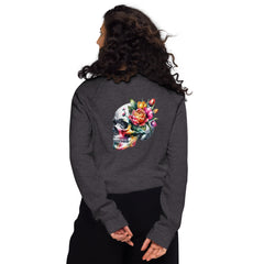 Art Line- Schädel mit Blume Bio-Raglan-Pullover