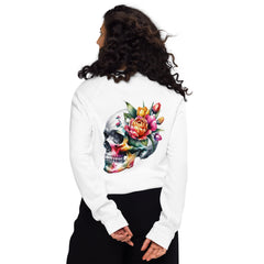 Art Line-Schädel Blumen- Bio-Raglan-Pullover