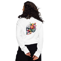 Art Line- Schädel mit Blume Bio-Raglan-Pullover