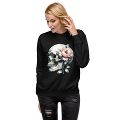 Art Line- Schädel mit Blume-Premium-Pullover