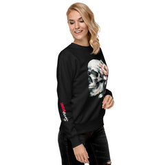 Art Line- Schädel mit Blume-Premium-Pullover