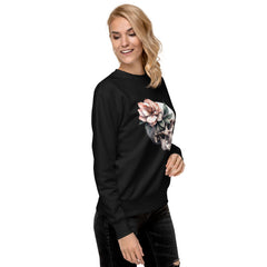 Art Line- Schädel mit Blume-Premium-Pullover